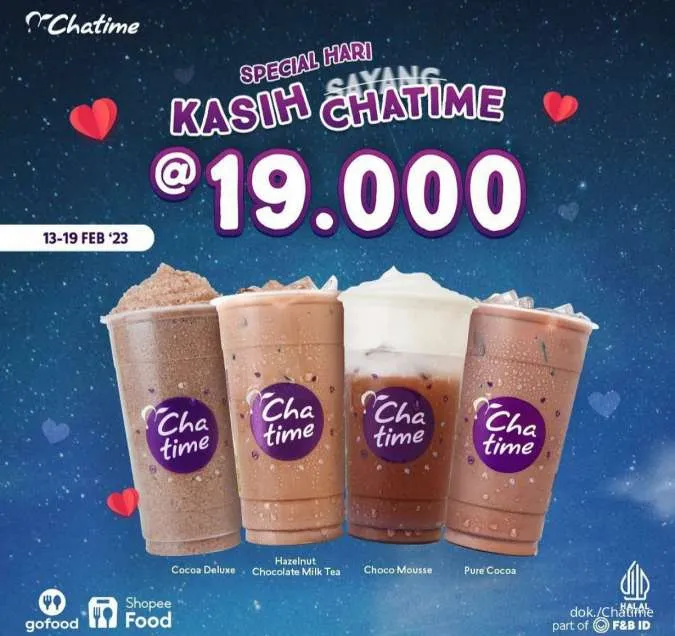 Promo Chatime edisi Februari 2023 Paket Kasih Chatime 