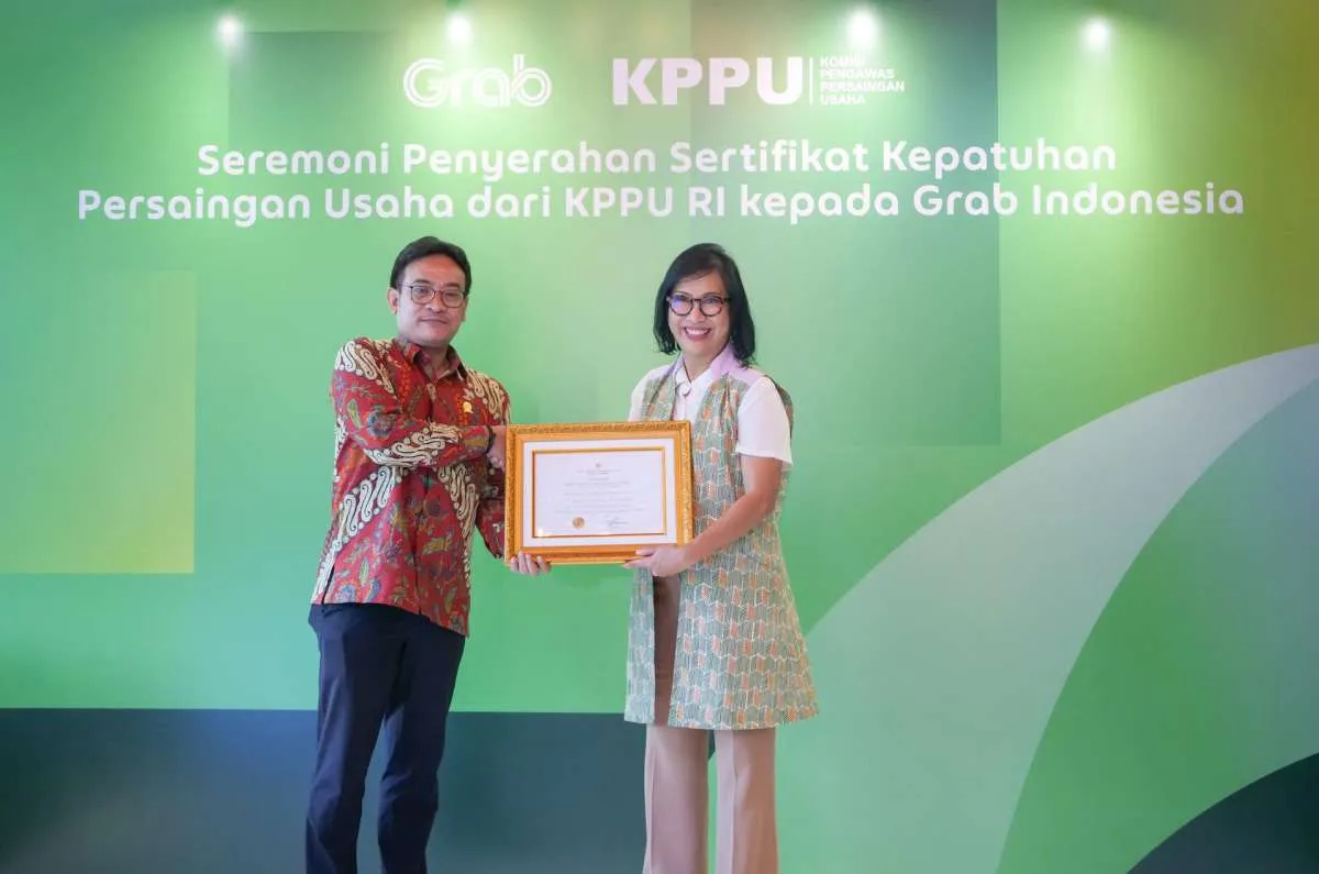 Grab,Perusahaan Teknologi Pertama Penerima Sertifikat Kepatuhan Persaingan Usaha KPPU