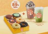Promo JCO Donuts & Drink 6-17 Oktober, Paket 1/2 Donuts + Minuman Cuma Rp 89.000