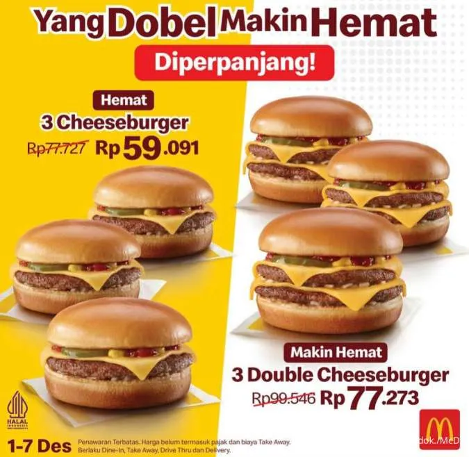 Promo McD Hemat 3 Cheeseburger