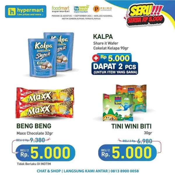 Promo Hypermart Serba Rp 5.000 Periode 30 Agustus-1 September 2024