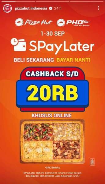 Promo Pizza Hut Terbaru dengan SpayLater di Bulan September 2023 