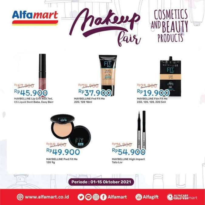 Promo Alfamart Makeup Fair hingga 15 Oktober, Dapatkan Makeup dengan Diskon Lumayan!