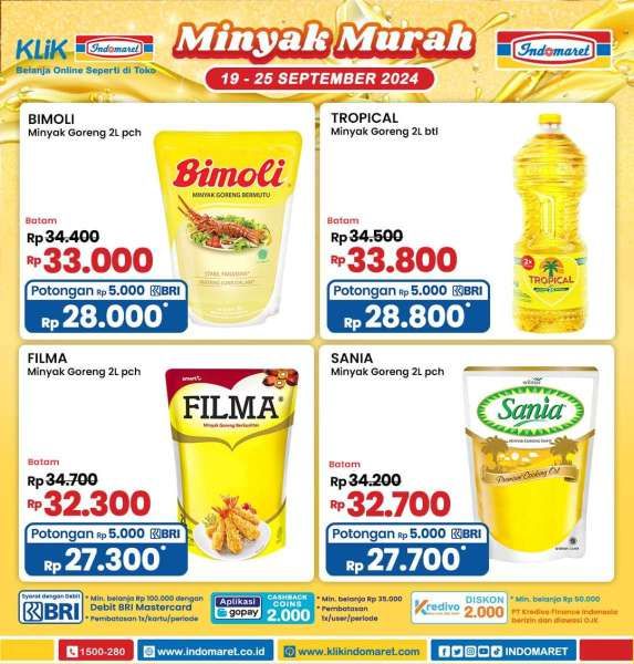 Promo Minyak Goreng Murah di Indomaret 19-25 September 2024