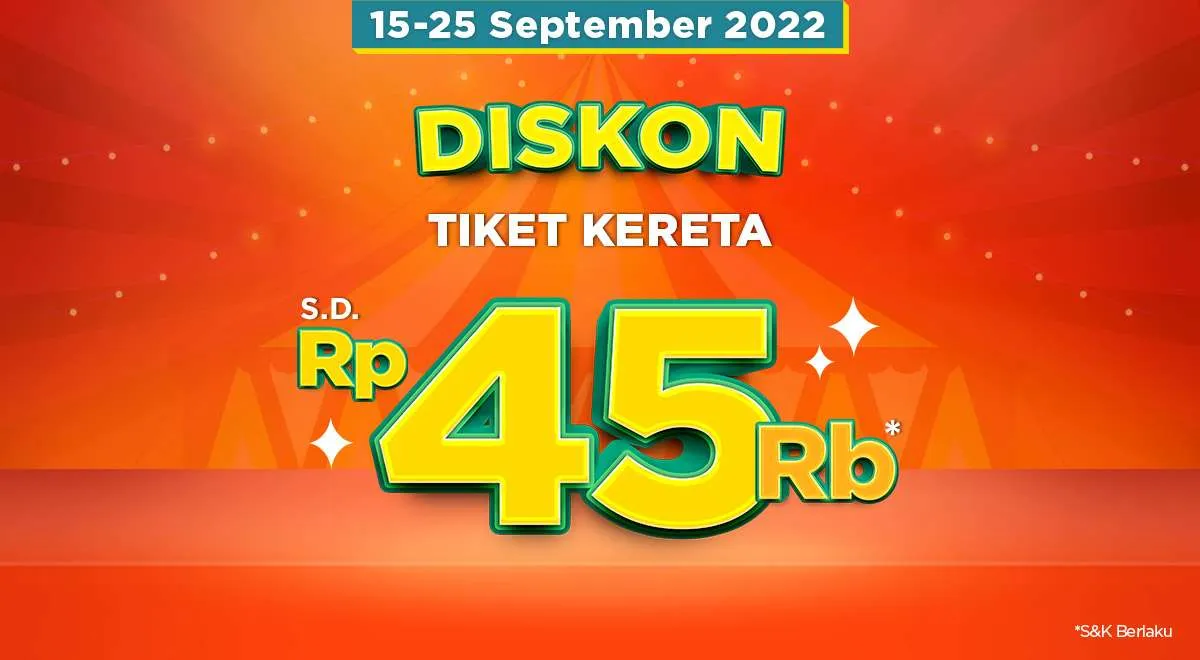 Promo Pegivaganza PegiPegi s.d 25 Sept 2022, Ada Diskon Tiket Kereta hingga Rp 45.000