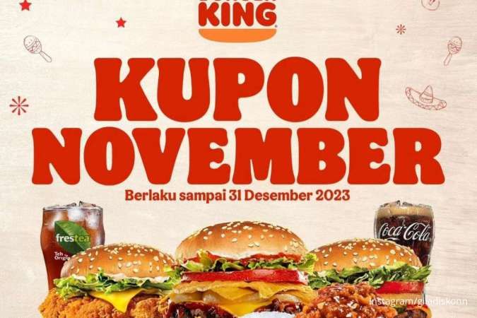 Promo Burger King Diskon Kupon November dari Rp 5.000 Periode 1-30 November 2023