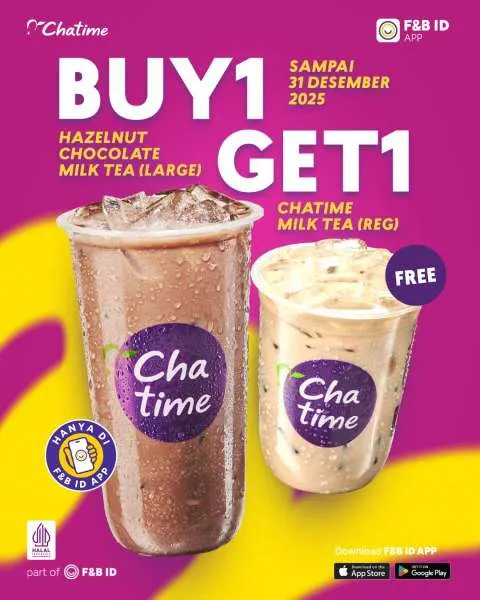 Promo Chatime Buy 1 Get 1 sampai 31 Desember 2025