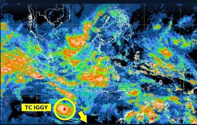 Siklon Tropis Iggy di Selatan Jawa, Hujan Lebat Turun di Provinsi Ini