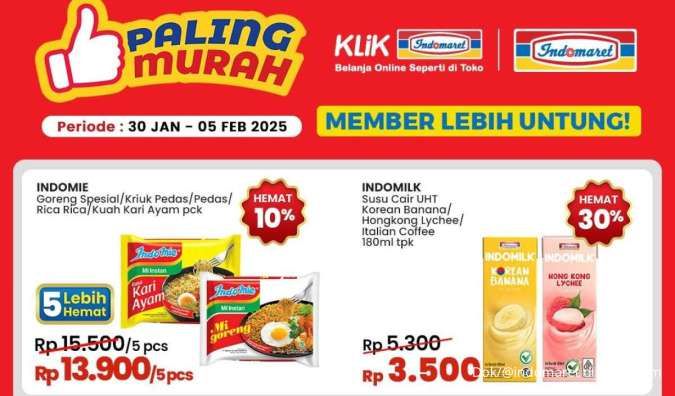 Promo Indomaret Weekday Februari, Indomie Beli 5 Lebih Hemat & Indomilk Hemat 30%