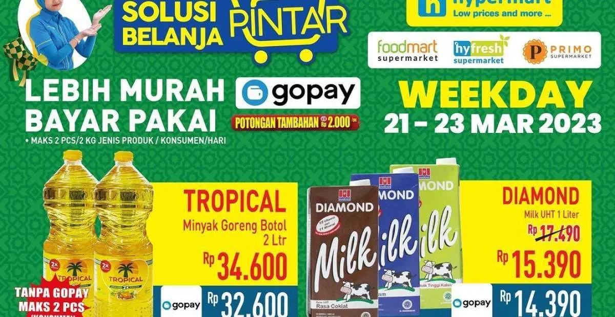 Katalog Promo Hypermart Terbaru 22 Maret 2023, Potongan Harga Lewat Gopay