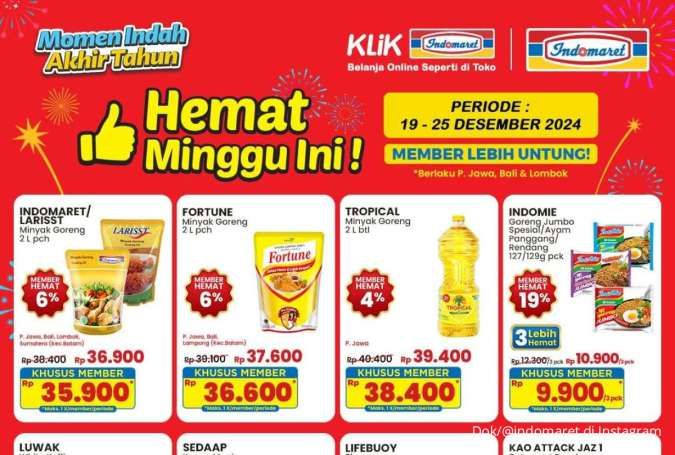 Promo Indomaret 19-25 Desember 2024, Minyak Goreng dan Indomie Hemat Sampai 19%