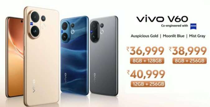 Daftar harga Vivo V60 di India