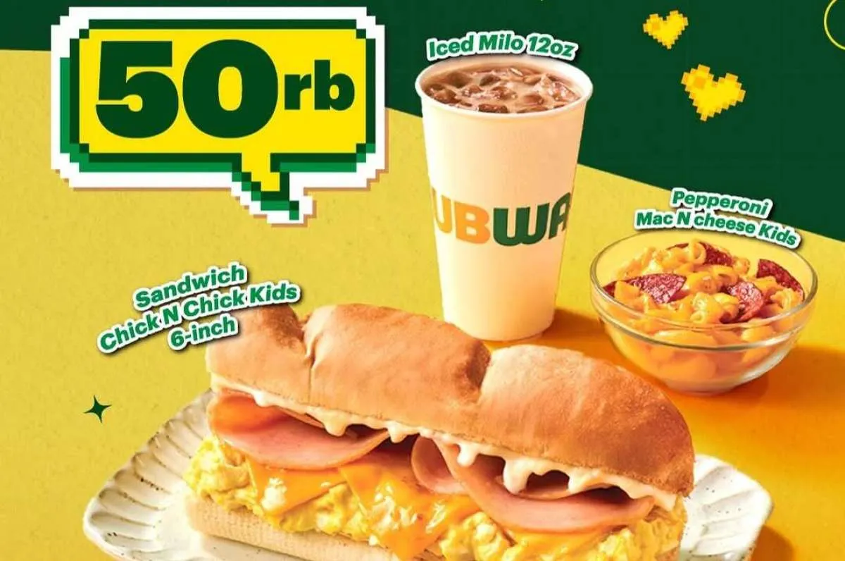 Promo Subway Hari Anak Nasional 22-31 Juli 2025, Kids Meal Combo Cuma Rp 50.000