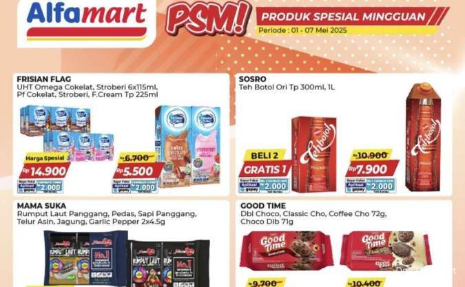 Promo PSM Alfamart Periode 1-7 Mei 2025, Good Time-Frisian Flag Mulai Rp 5.000-an