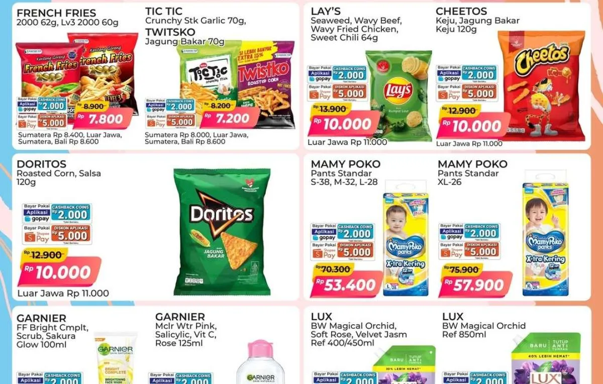 Promo PSM Alfamart Periode 24-31 Juli 2025, Cheetos-Doritos Serba Rp 10.000