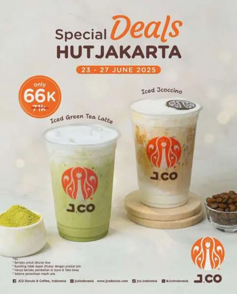 Promo JCO Iced Green Tea Latte + Iced Jcoccino