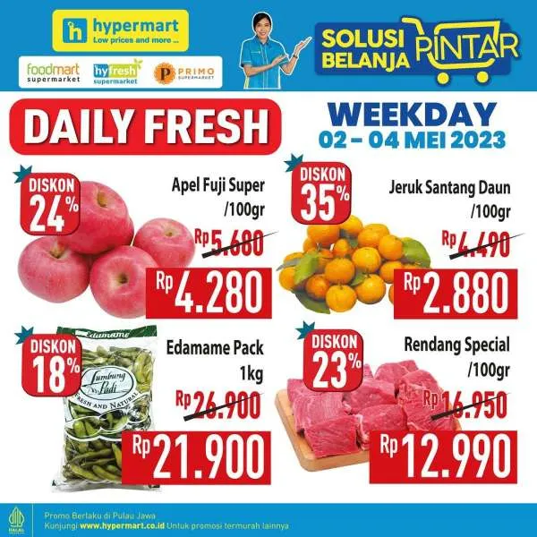 Promo Hypermart Hyper Diskon Weekday Periode 2-4 Mei 2023