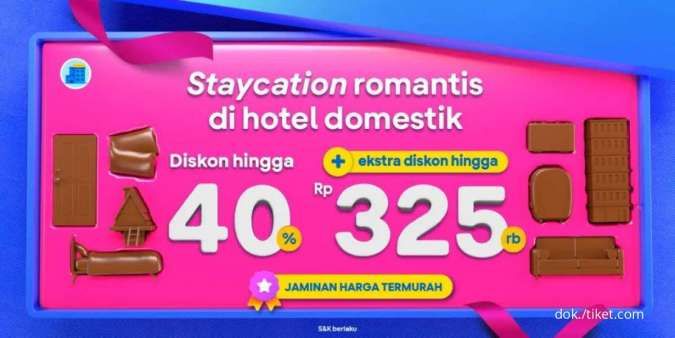 Promo Tiket.com Valentine 8-14 Februari 2023, Dapatkan Diskon Hotel Domestik 40%