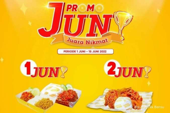 Promo Geprek Bensu 1-15 Juni 2022, Diskon 2 Paket Geprek Bensu Harga Spesial