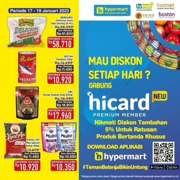 Katalog Harga Promo Hypermart Hyper Diskon Weekday 17-19 Januari 2023