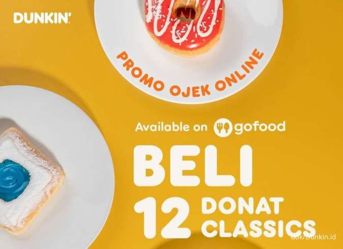 Promo Dunkin 13-15 November 2024, Beli 12 Donut Rp 100.000 via Ojek Online