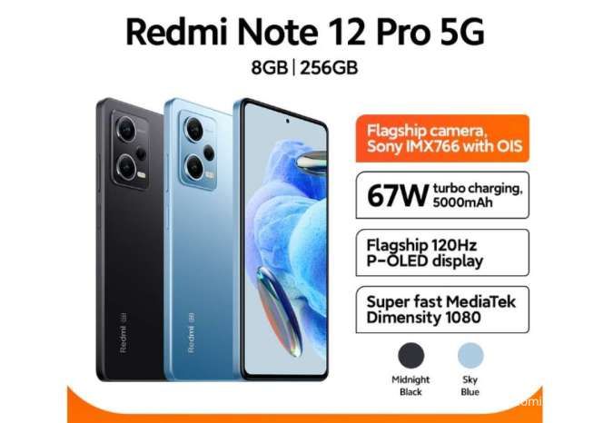 Dijual Mulai Hari Ini, Cek Spesifikasi dan Harga HP Redmi Note 12 Pro 5G