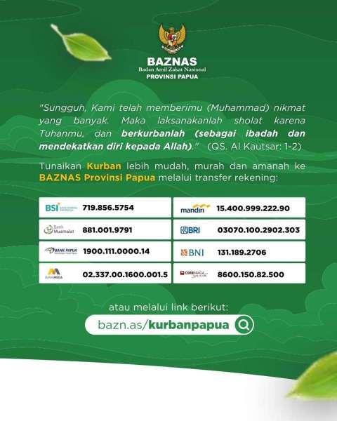 Harga Hewan Kurban Menurut Baznas Papua 2025
