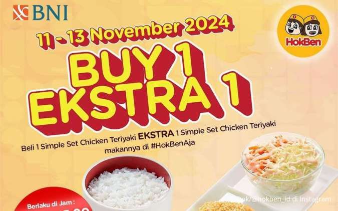 Promo 11.11 HokBen Buy 1 Ekstra 1 Berakhir Hari Ini, Ada Promo Makan Berempat Juga