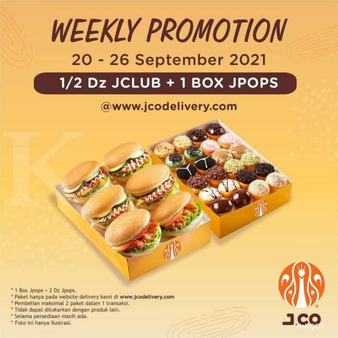 Promo Mingguan JCO 20-26 September 2021, Paket Box Burger dan Donut Rp 109.000