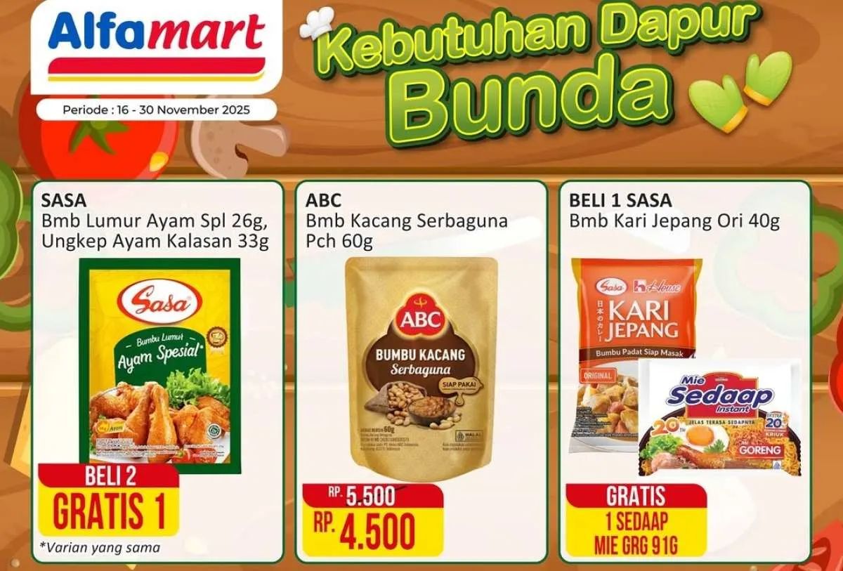 Promo Alfamart Kebutuhan Dapur 16-30 November 2025, Sasa Bumbu Lumur Beli 2 Gratis 1