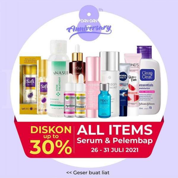 Promo Serum dan Pelembab Wajah Diskon Hingga 30% di DAN+DAN Hingga 31 Juli 2021