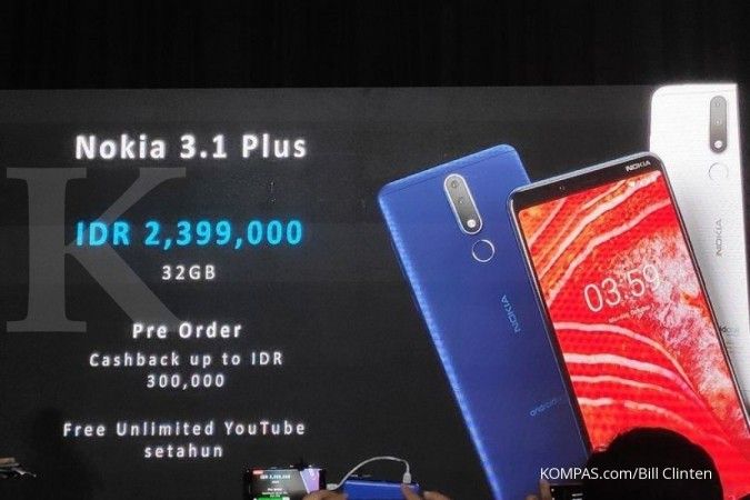 Resmi dijual, Nokia 3.1 Plus dibanderol Rp 2,4juta