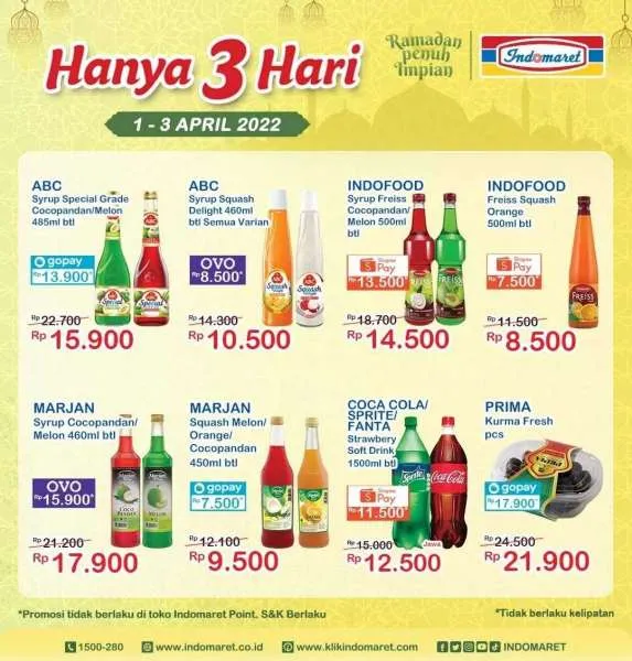 Promo Indomaret Hanya 3 Hari Periode 1-3 April 2022