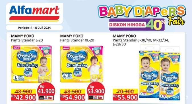 Promo Alfamart Baby Diapers Fair, Popok Sweety-Mamy Poko Diskon hingga 40%