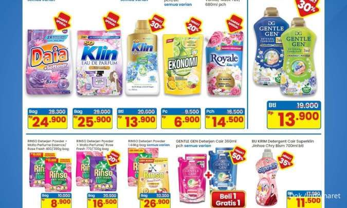 Promo Indomaret Super Hemat Terbaru: Detergen Diskon 30% dan Beli 1 Gratis 1