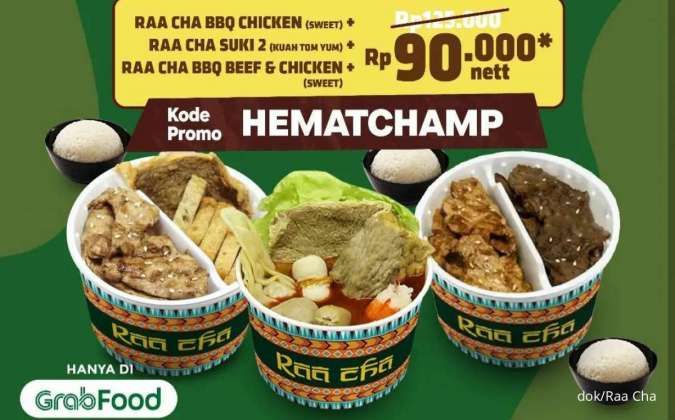 Promo Raa Cha 15-31 Agustus 2022, Hemat Bertiga Makan BBQ via GrabFood