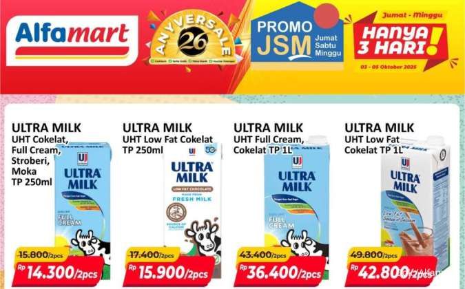 Promo JSM Alfamart Terbaru 3-5 Oktober 2025, Ultra Milk Beli 2 Lebih Hemat