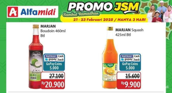 Promo JSM Alfamidi 21-23 Februari 2025, Aneka Sirup Lebih Murah Jelang Ramadan