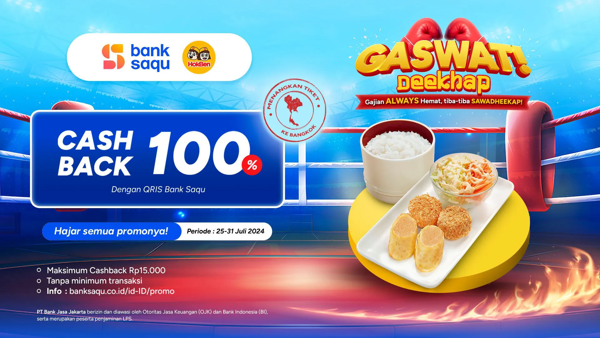 Promo Hokben x Bank Saqu cashback 100%
