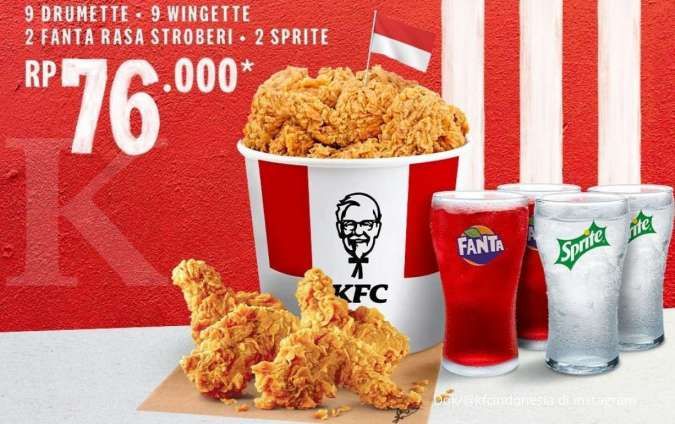 Promo KFC terbaru 16-18 Agustus, beli promo Kombo Merah Putih hanya Rp 76.000 saja