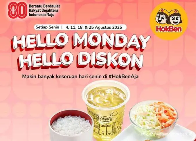 Promo HokBen Hello Monday Periode Agustus 2025, Paket Chicken Katsu Cuma Rp 27.000-an