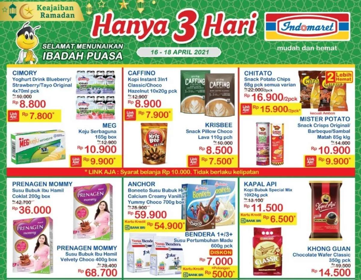 Promo Indomaret Hanya 3 Hari, diskon masih ada hari ini 18 April 2021!