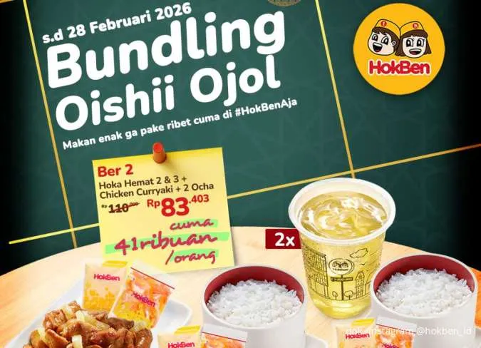 Promo HokBen Bundling Oishii Ojol Februari, Makan Hemat Berdua hingga Berempat