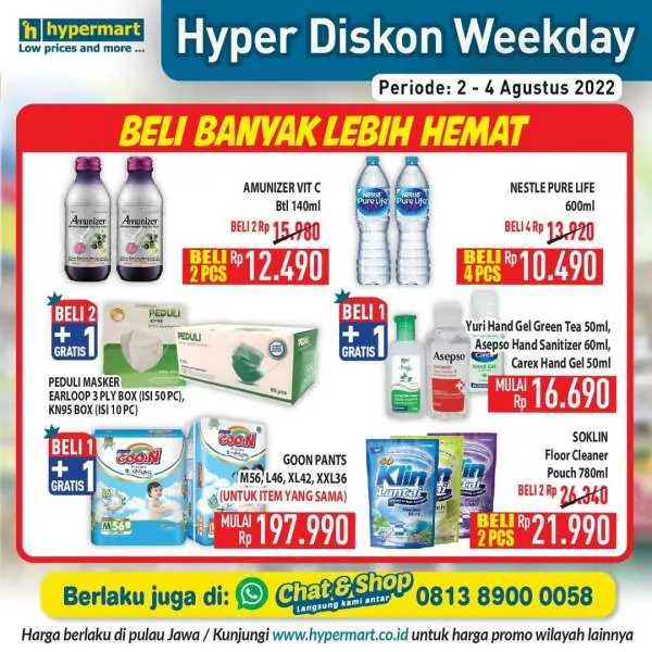 Promo Hypermart Hyper Diskon Weekday Periode 2-4 Agustus 2022