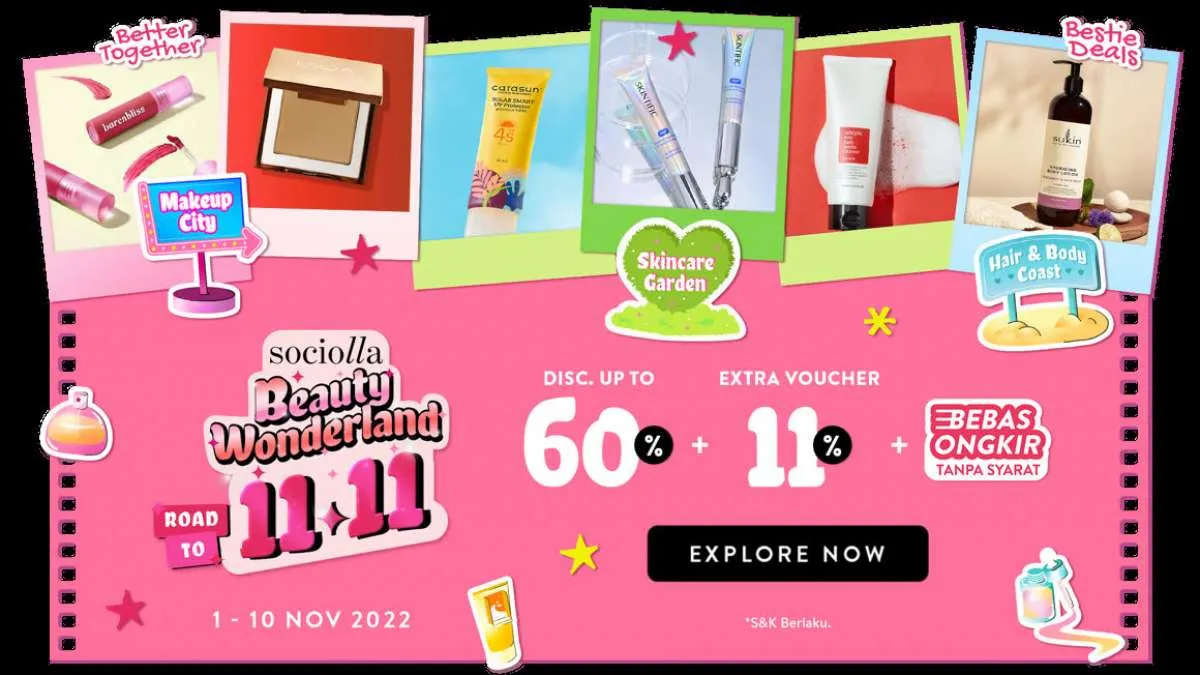 Promo Sociolla Road to 11.11, Produk Skincare Diskon 60% hingga 10 November 2022