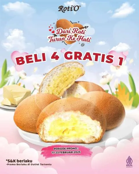 Promo Roti O Beli 4 Gratis 1