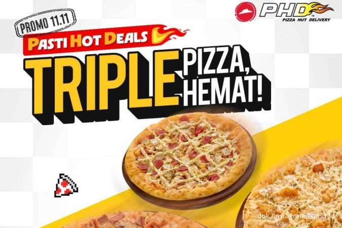 Promo 11.11 PHD Paket 3 Pizza Favorit Hanya Rp 37.000-an Per Pizza, Cuma 3 Hari