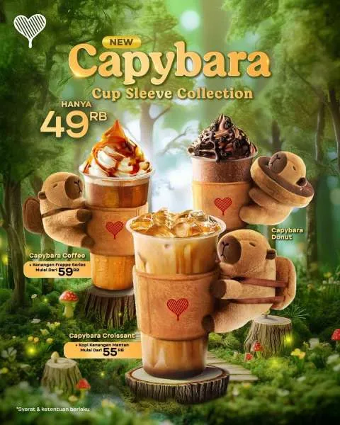 Promo Kopi Kenangan Capybara Cup Sleeve Collection Terbatas