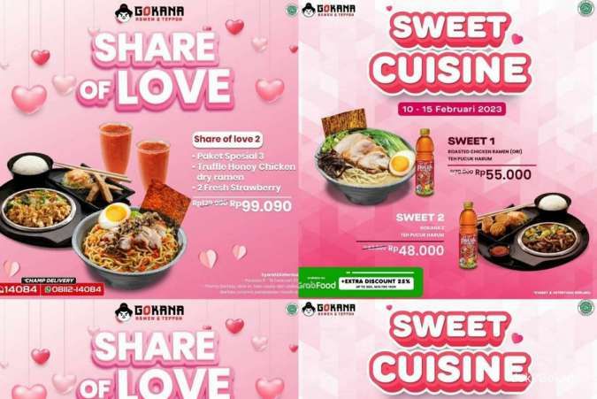 Promo Gokana Valentine Edisi 10-19 Februari 2023, Diskon Hemat Berdua Bayar Rp 99.000