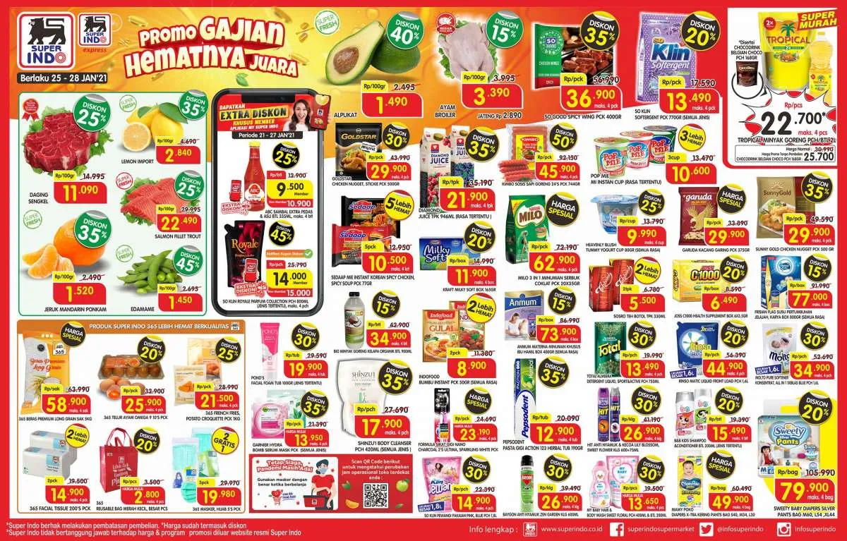 Promo Superindo weekdays 25-28 Januari 2021, diskonan Senin!